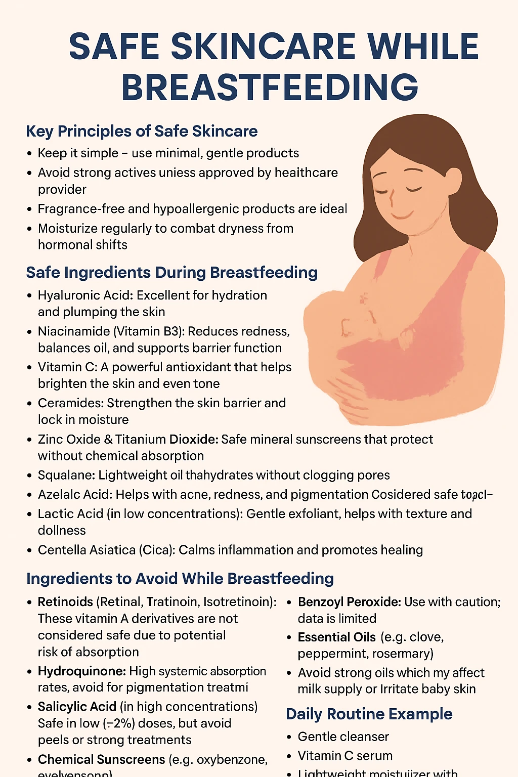 Safe skincare while breastfeeding